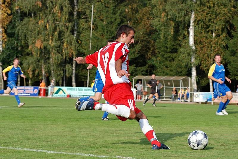 Z utkání krajského přeboru SK Týniště nad Orlicí - Jiskra Česká Skalice (5:1).