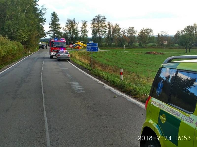 Tragická havárie osobního automobilu u Bolehoště.