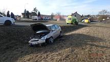 Dopravní nehoda dvou osobních automobilů v Rychnově nad Kněžnou.