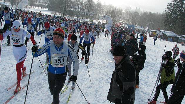 Z 26. ročníku Orlického maratonu - závodu v běžeckém lyžování v Deštném v O. h.