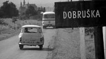 Z filmového záběru, cesta na Dobrušku od obce Provoz.