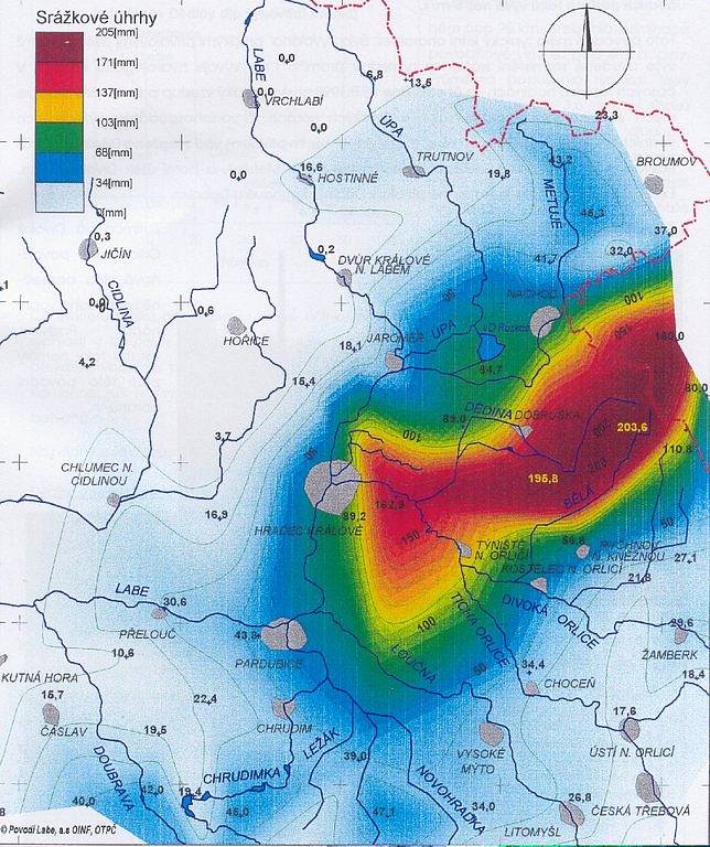 Ničivá povodeň na Rychnovsku v roce 1998.