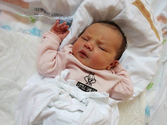 NELA CVRKALOVÁ se narodila 11. června v 8.27 hodin ve Svitavské nemocnici. Měřila 49 centimetrů a vážila 3,44 kilogramu. Z dcerky se radují rodiče Adéla a Pavel Cvrkalovi a bratr Adámek. Foto: rodina
