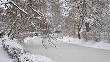 Zima v Poličce 9. ledna.