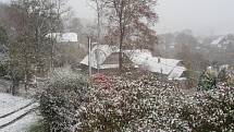 Sníh v Bělé nad Svitavou.
