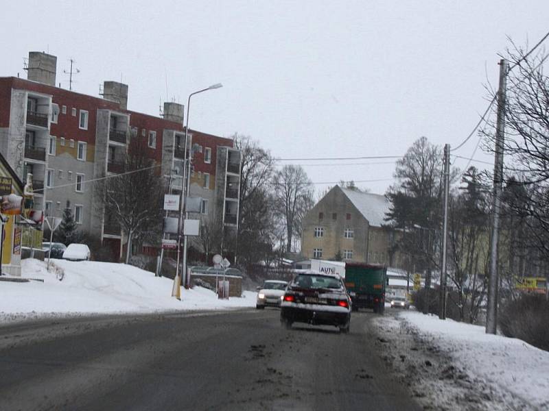 Sněhová středa na Svitavsku. Svitavy.