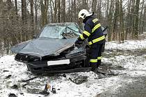 Při havárie byla zraněna řidička osobního vozidla.