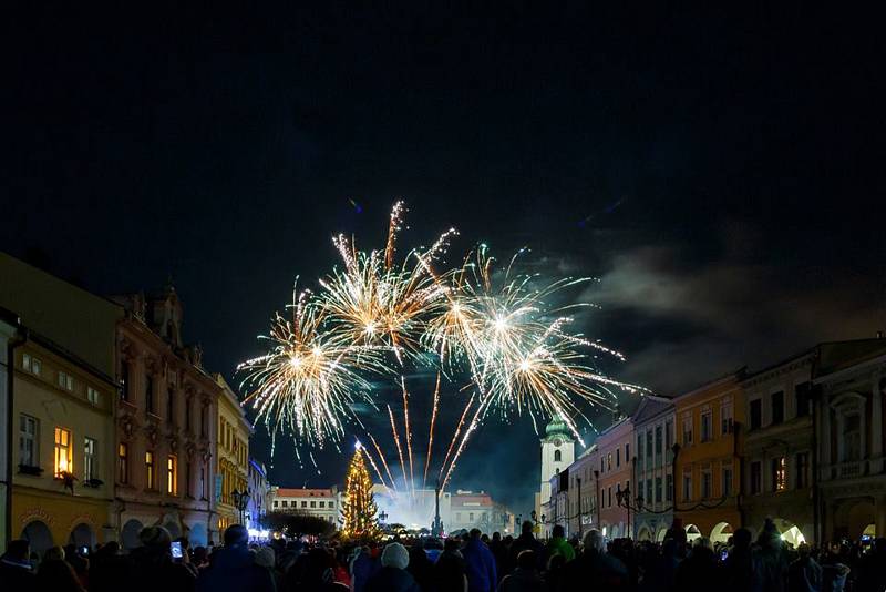 Ohňostroj ve Svitavách.