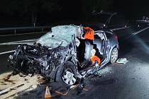 Při nehodě na I/35 u Moravské Třebové zahynul řidič v osobním autě.