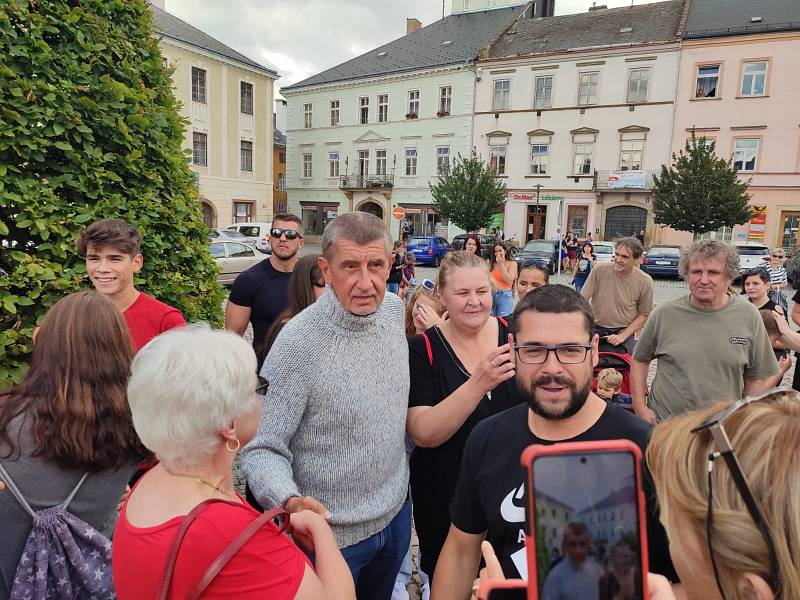 Andrej Babiš přijel do Moravské Třebové krátce před pátou odpoledne