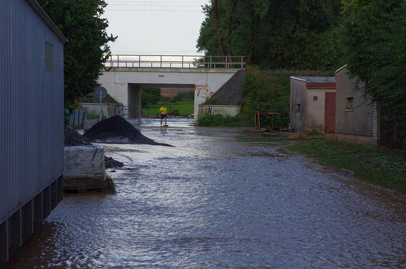 Bleskové povodně zasáhly Svitavy, pondělí 16. srpna 2010.