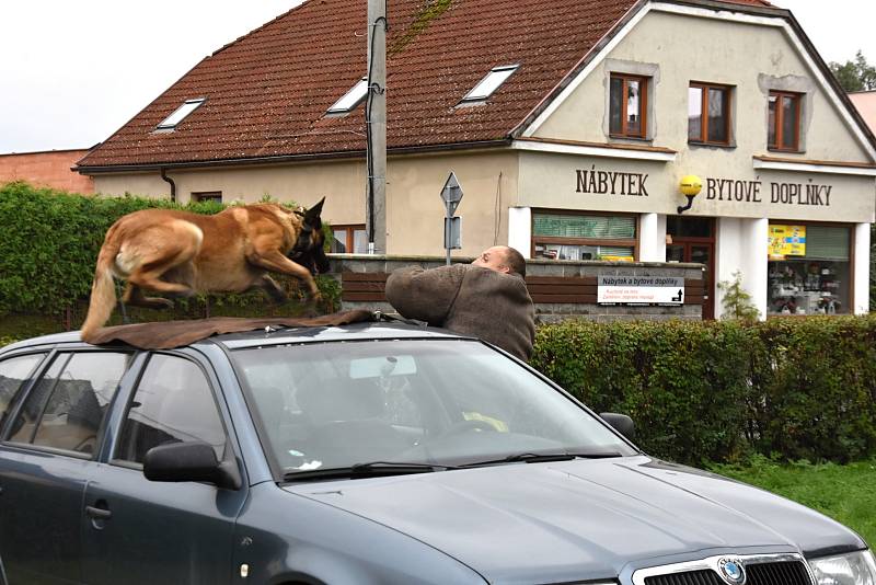 Střelba a zásah policejních psů v Dolním Újezdu