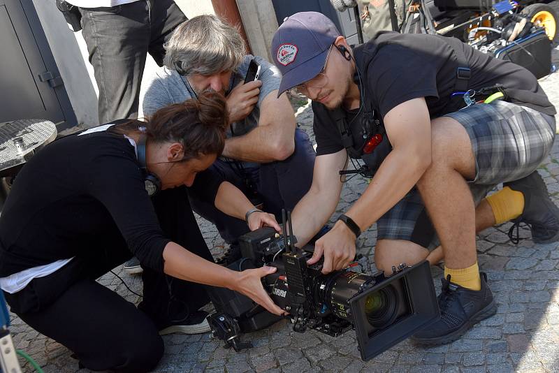 Natáčení závěrečných scén filmu Slovo v Litomyšli.