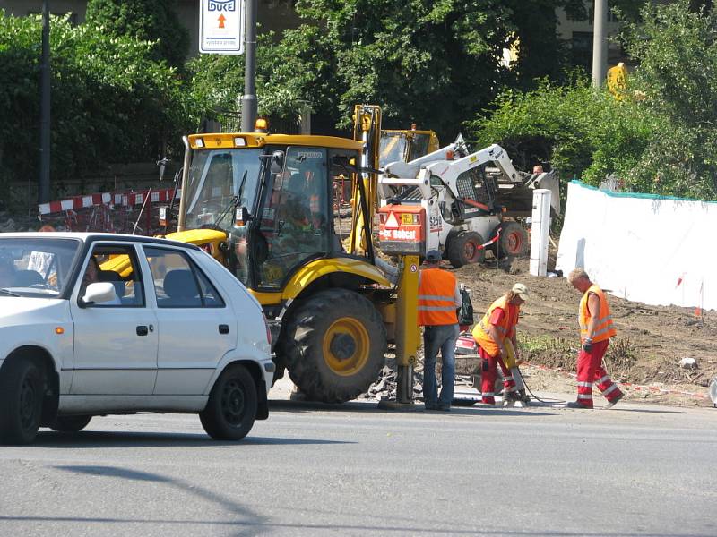 Výstavba kruhového objezdu v Litomyšli na silnici I/35