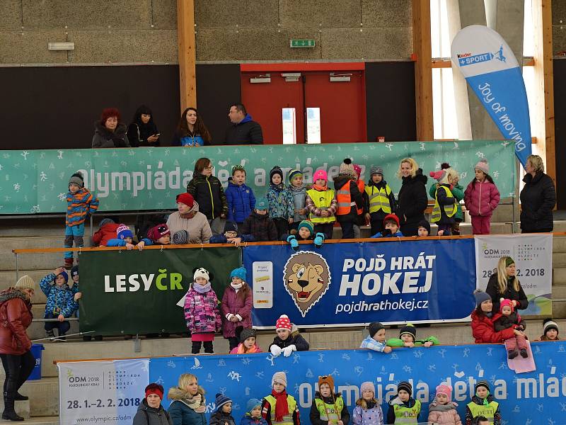 Olympiáda dětí a mládeže v Litomyšli. Sportovci předvedli svůj um v tanečních disciplínách na ledové ploše.