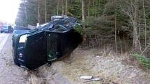 K havárii na silnici I. třídy u Žipotína došlo v neděli 10. února.