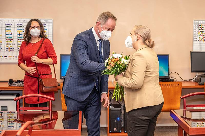 Ministr školství Petr Gazdík navštívil v pondělí Svitavy.