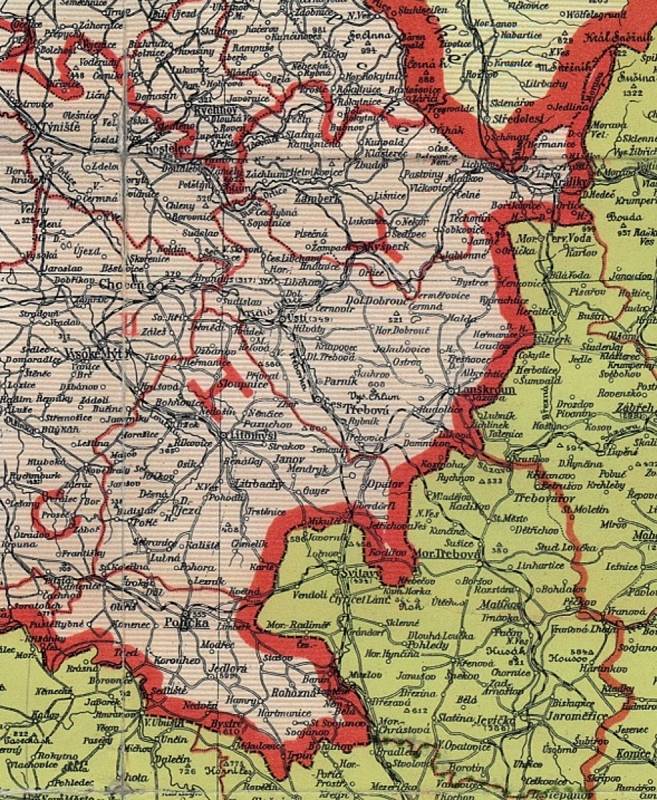 Historická hranice Čech a Moravy v oblasti dnešního Pardubického kraje.