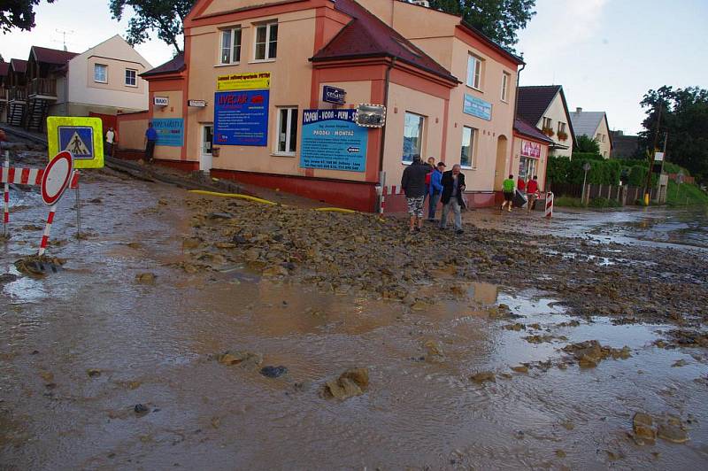 Bleskové povodně zasáhly Svitavy, pondělí 16. srpna 2010.