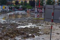 Bleskové povodně zasáhly Svitavy, pondělí 16. srpna 2010.