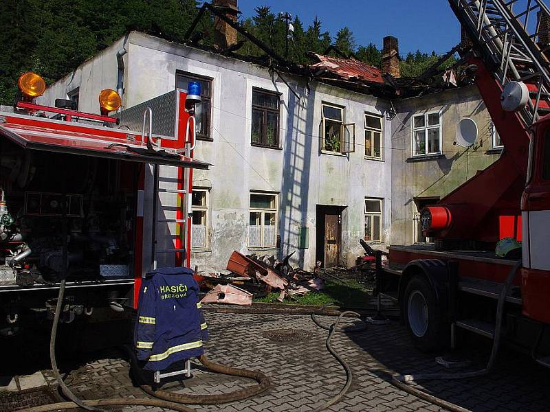 Požár domu v Březové nad Svitavou.