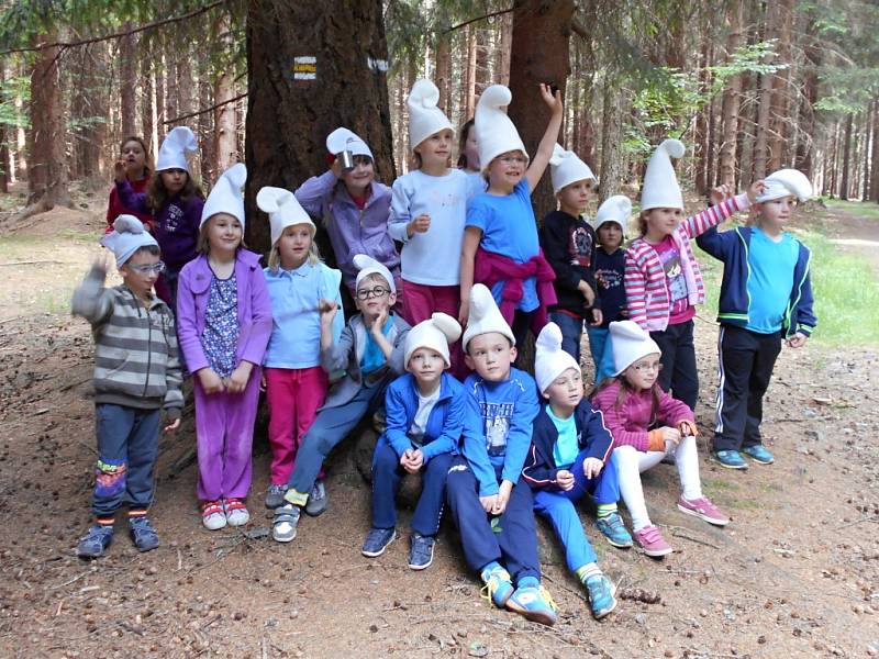 Předškoláci z Mateřské školy odjeli na tři červnové dny do šmoulího lesa ve Svratouchu. 