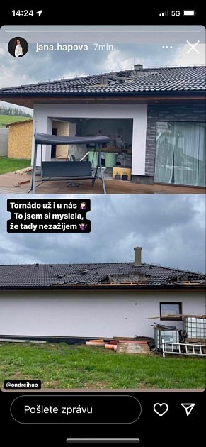 Foto škod v Lubné po tornádu