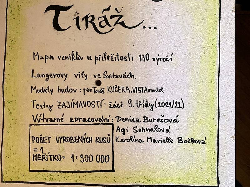 Žáci ze svitavské školy vytvořili unikátní mapu ČR. K vidění je v Langrově vile ve Svitavách.