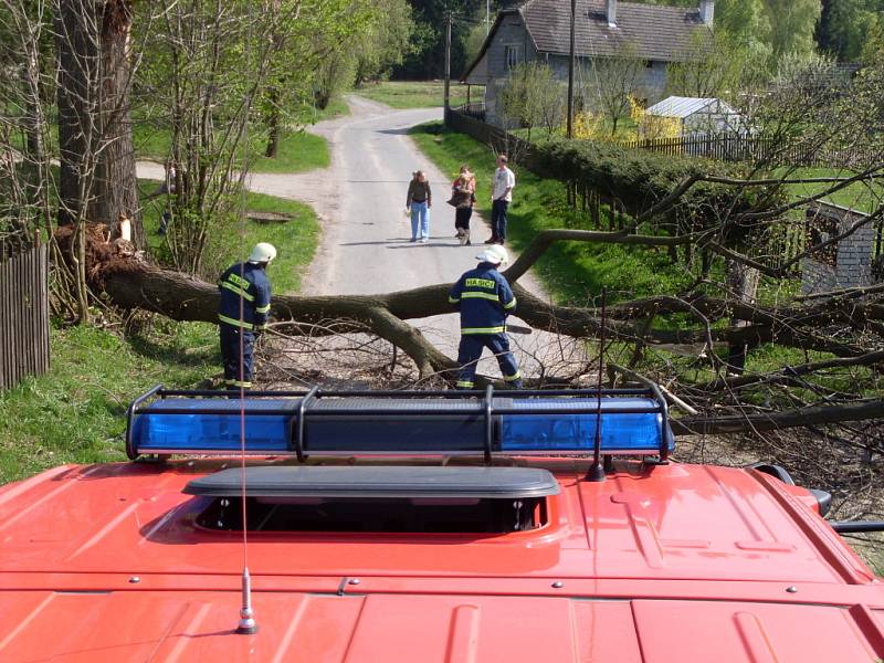 Hasiči likvidovali následky silného větru.