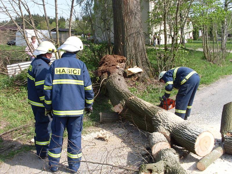 Hasiči likvidovali následky silného větru.