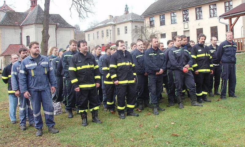 Hasičské cvičení v Bělé nad Svitavou.