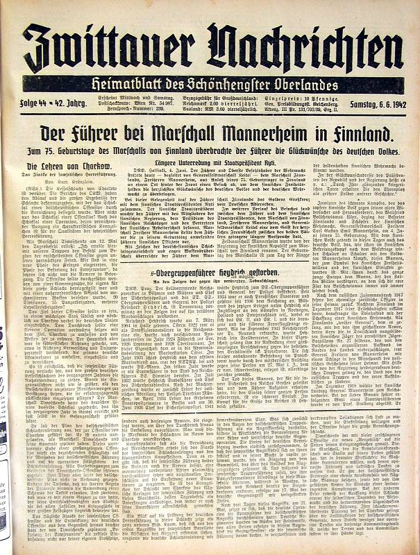 Odraz "atentátu" na Heydricha ve východočeském dobovém tisku.