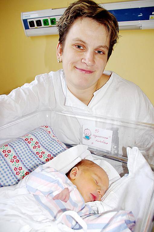 KATEŘINA VEGNEROVÁ. Manželé Markéta a Pavel Vegnerovi z Útěchova čekali po dvouletém Tomáškovi na chlapečka, ale narodila se jim 6. prosince v 19.13 hodin holčička. Po narození ve Svitavách měřila 49 centimetrů a vážila 3,2 kilogramu. 
