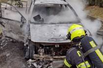 Požár auta v Radiměři