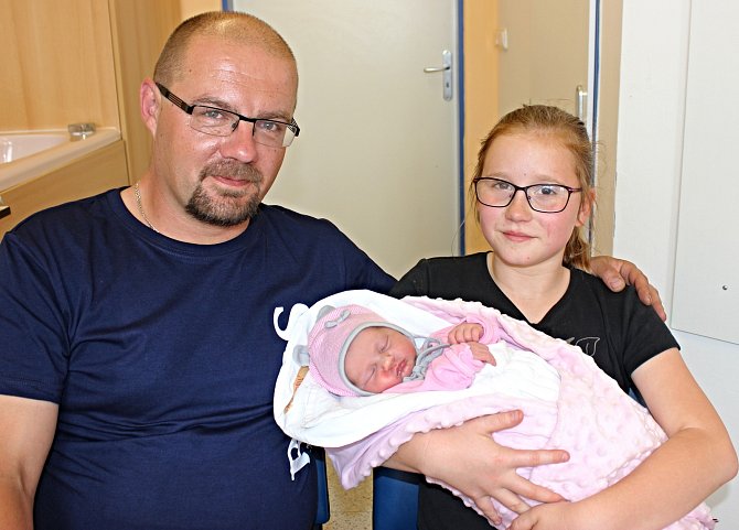 VANESSKA JANDOVÁ je třetí dcera manželů Ivety a Petra z Pomezí. Narodila se 6. června v 8.42 hodin, vážila 3,10 kilogramu a měřila 47 centimetrů. Ze sestřičky se radují Nikča a Anďa.