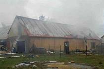 Požár rodinného domu v Poličce
