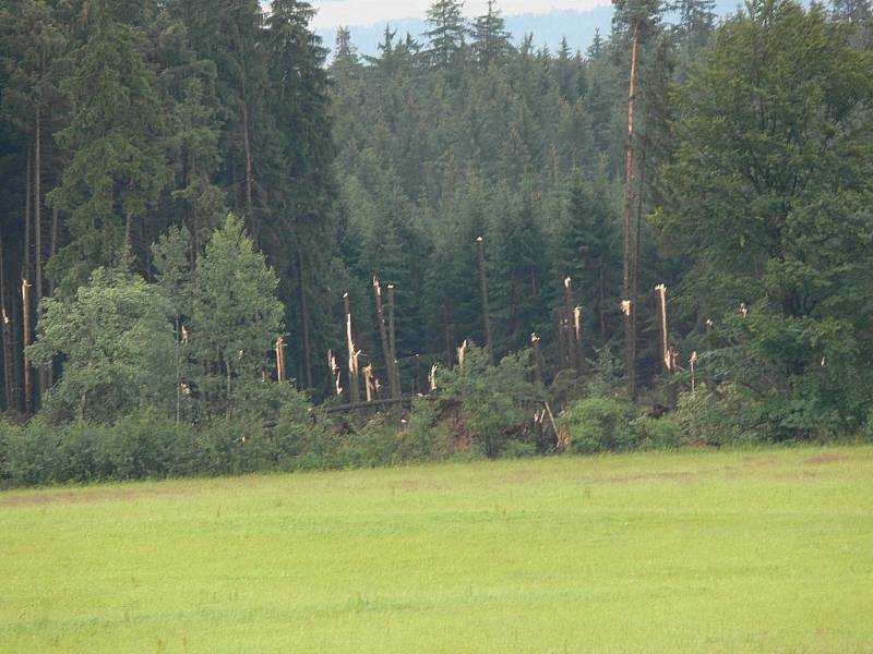 Následky silného deště.