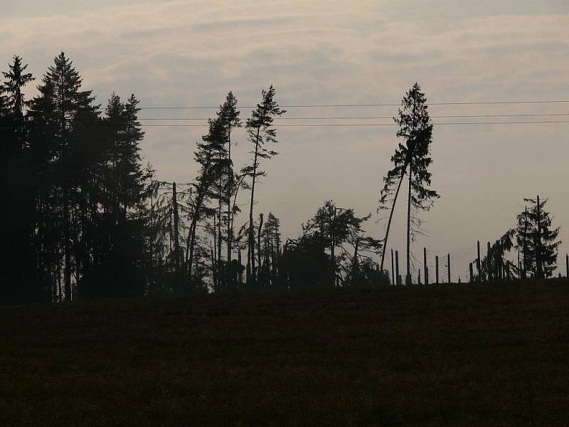 Následky silného deště.