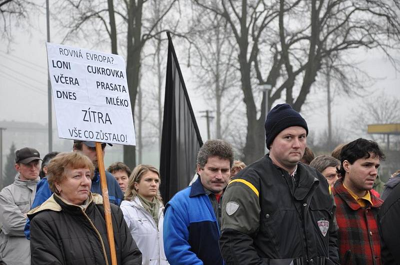 Protesty zemědělců v Městečku Trnávka.