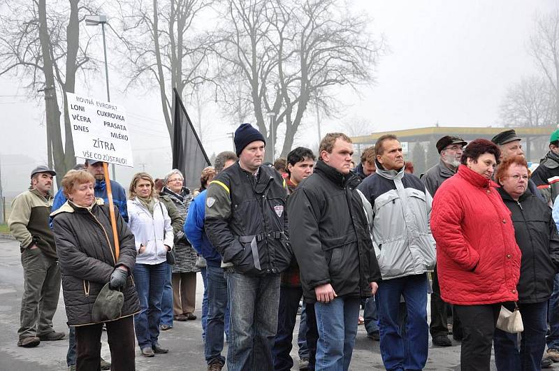 Protesty zemědělců v Městečku Trnávka.