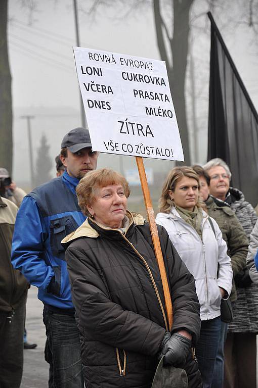 Protesty zemědělců v Městečku Trnávka.