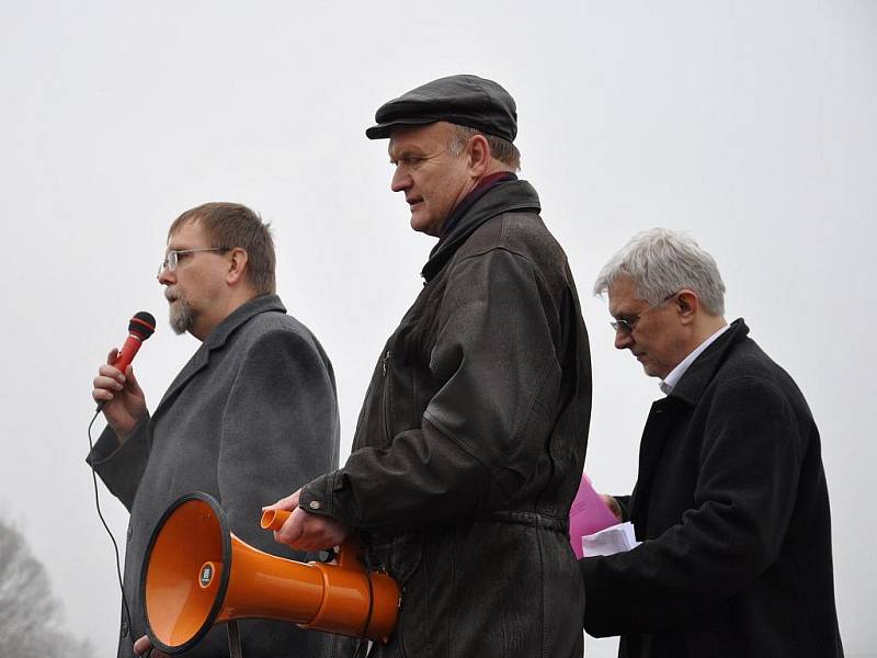 Protesty zemědělců v Městečku Trnávka.