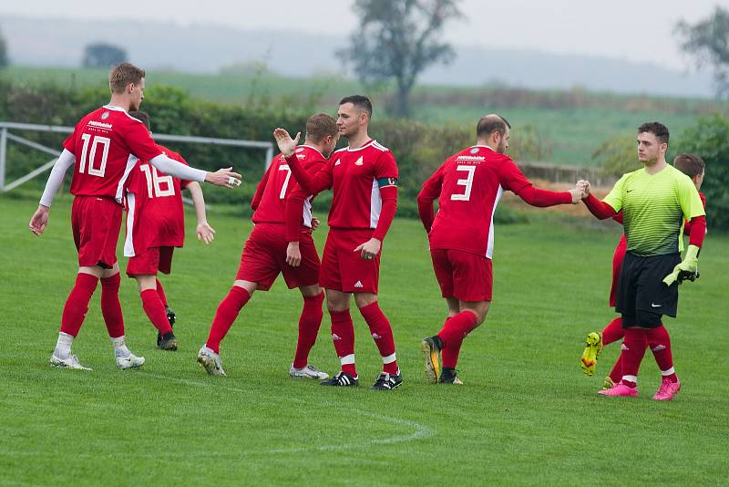 Okresní přebor: TJ Sokol Kosořice - FK Zdětín (1:1), hráno 15. října 2022.