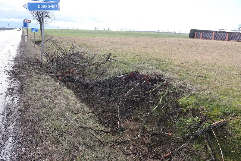 Pozůstatky po větrné smršti na Boleslavsku
