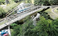 Vizualizace nové lávky u železničního mostu na Krásné louce v Mladé Boleslavi.