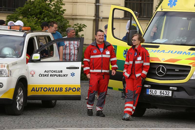 Rally Bohemia v Mladé Boleslavi: z rychlostní zkoušky číslo 2 'Městská'.