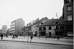 Náměstí Míru. Demolice před zahájením výstavby panelových domů, snímek pochází z roku 1966.