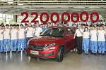 Škoda vyrobila 22miliontý vůz. Z linky sjel v čínském závodě.