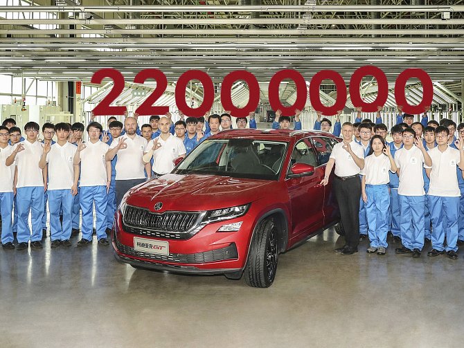 Škoda vyrobila 22miliontý vůz. Z linky sjel v čínském závodě.