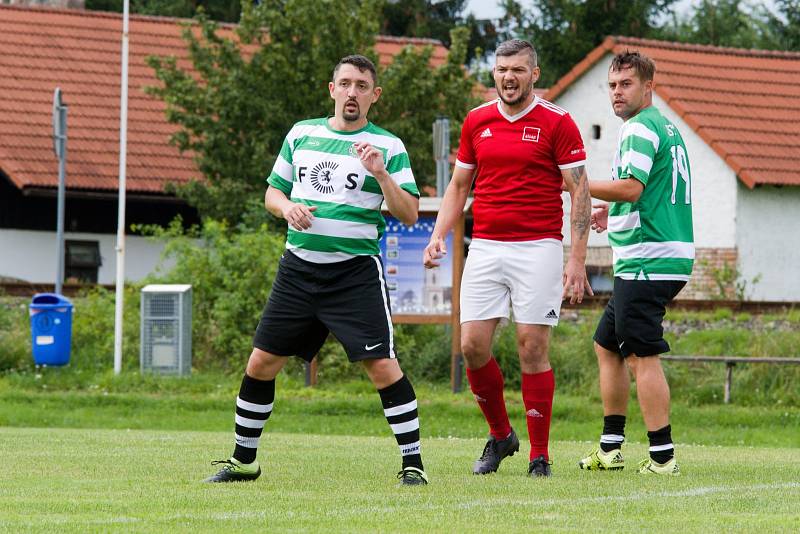 Tomáš Strnad (v červeném) v přípravném zápase proti Sportingu